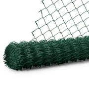 Fencer Wire 9 Gauge Green Vinyl Coated Galvanized Steel Chain Link Fence Fabric, Diamond Mesh Size 2-3/8 Inch, Galvanized\u0026nbsp;Fencing Wire Roll for Garden and Animals Enclosure (5ft. x 50ft.)
